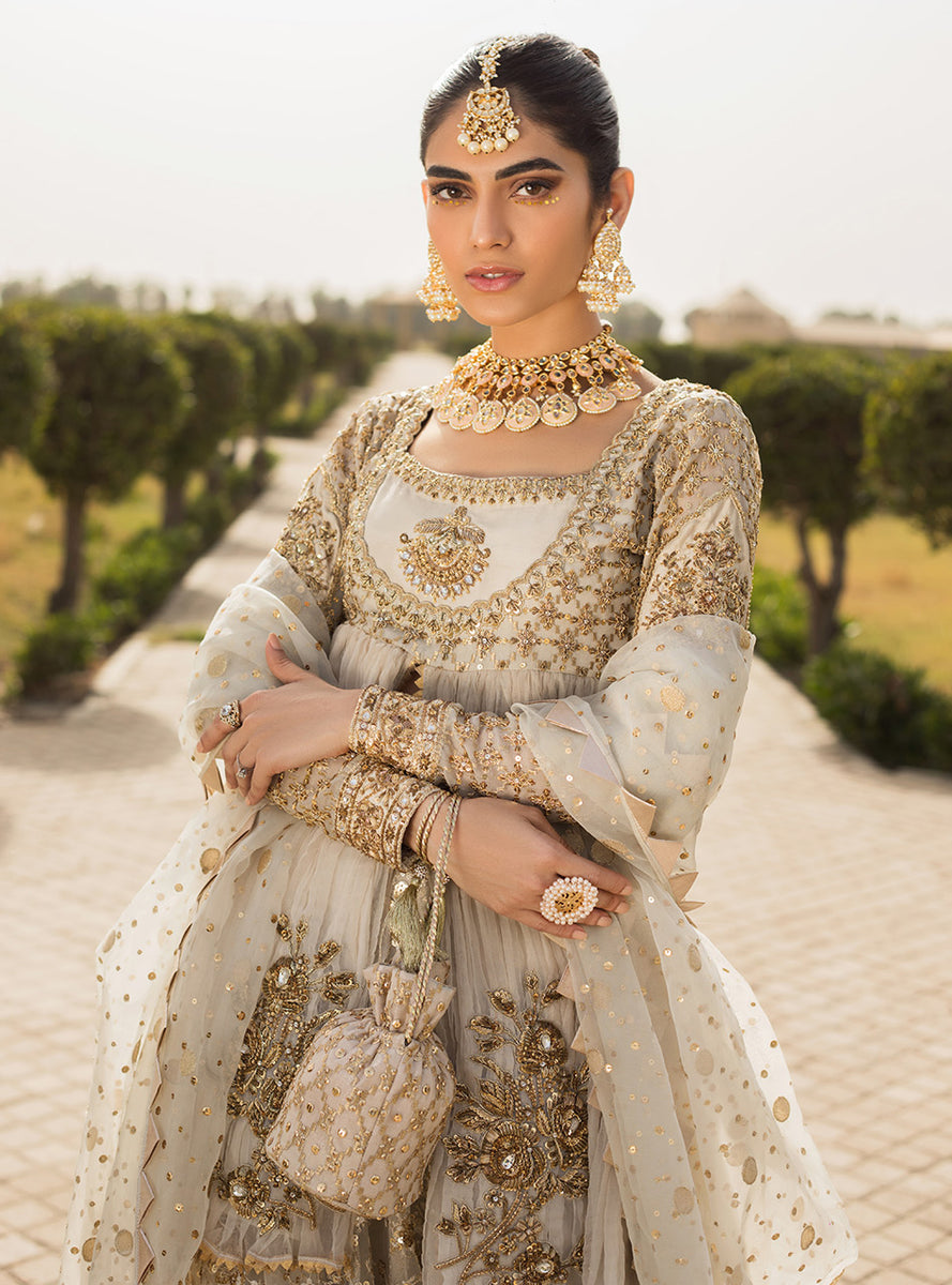 Pakistani Bridal White Nikkah Dress