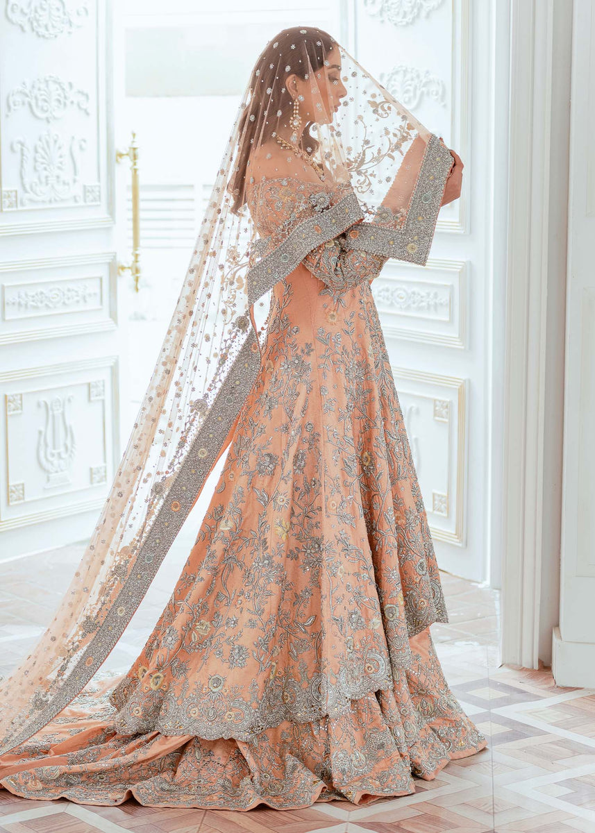 Peach walima dress online