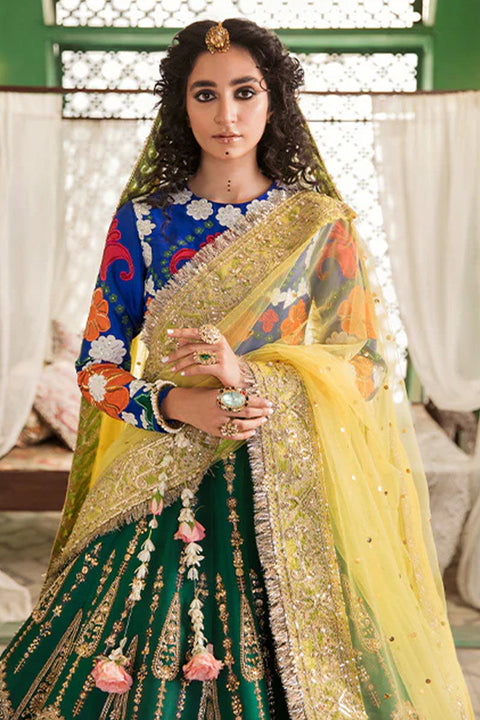 Green Mehndi Lehnga Dress For Pakistani Wedding