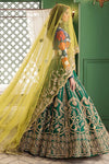 Green Mehndi Lehnga Dress for bridal