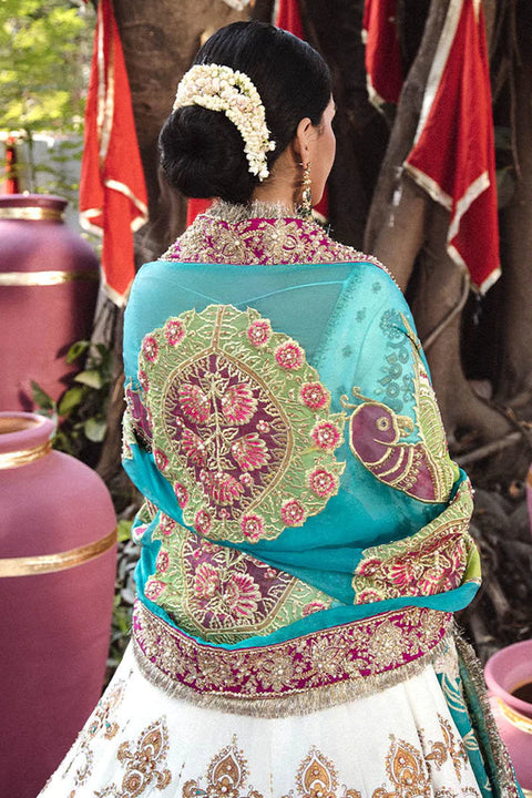 white and Black lehenga Pakistani Wedding Dress 