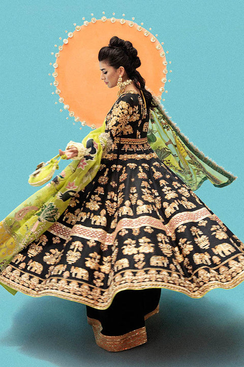 Black embroidery frock