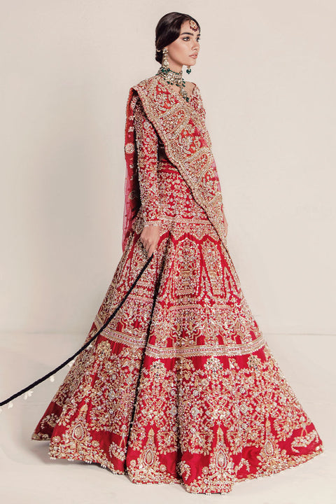 Pakistani Bridal Dress In Red Lehnga Choli Style