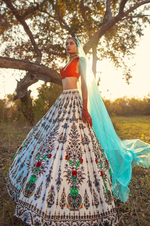 Pakistani Wedding Dress Silk Lehnga Choli