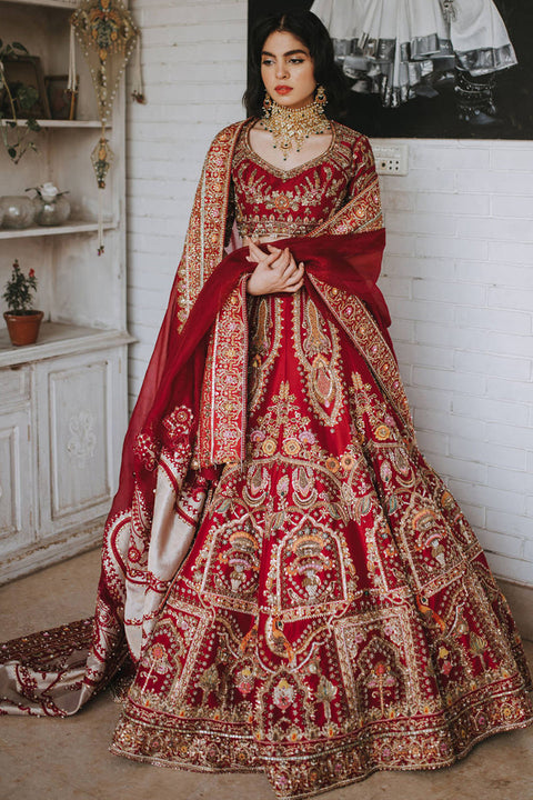 Pakistani Pink Bridal Dress In Lehnga Choli Style