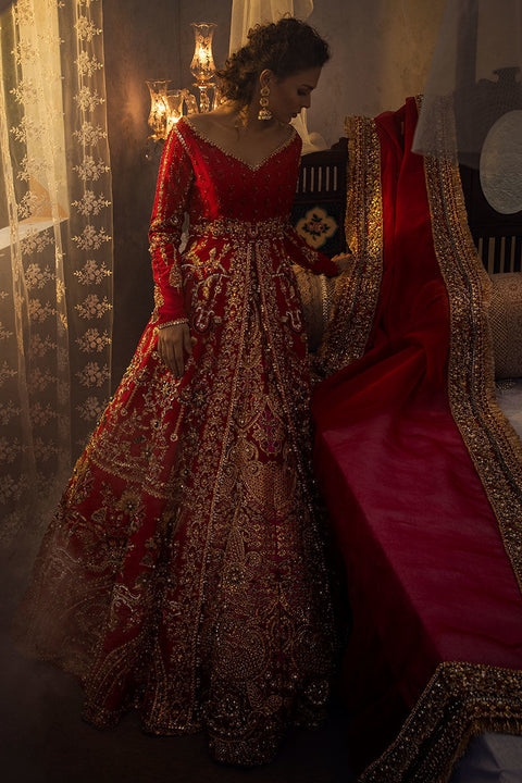 Red Pakistani Bridal frock 