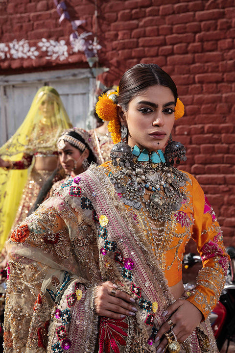 Raw Silk Lehenga Choli Pakistani Bridal Dress (Balocho)