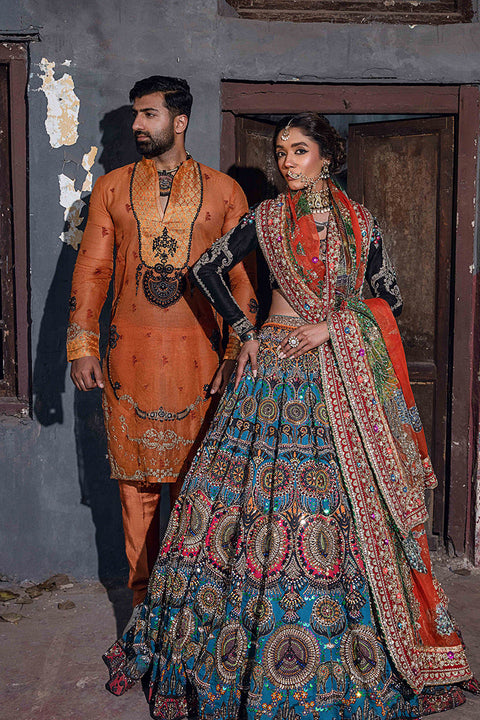 Pakistan Bridal Dress In Multi Lehnga Choli