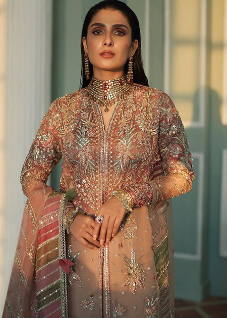 Pakistani Wedding Dress In Open Gown Style