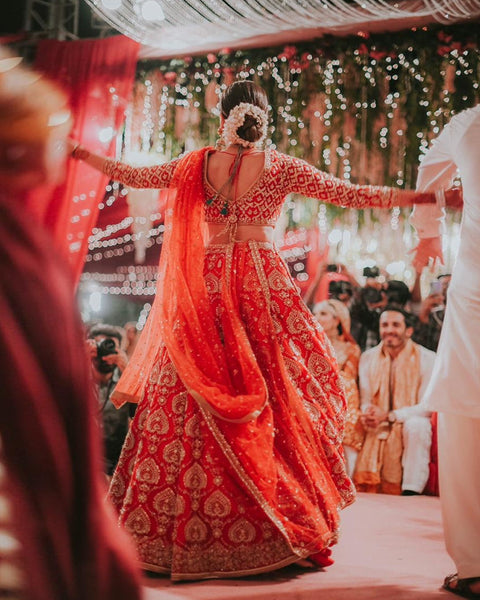Red Pakistani Bridal Lehnga Dress (Gul)
