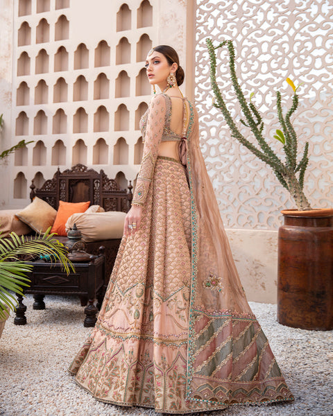 Stylish Pakistani Peach Wedding Dress