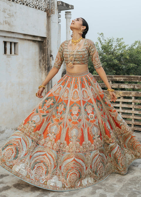  Orange Lehnga Choli  (Zamurd)