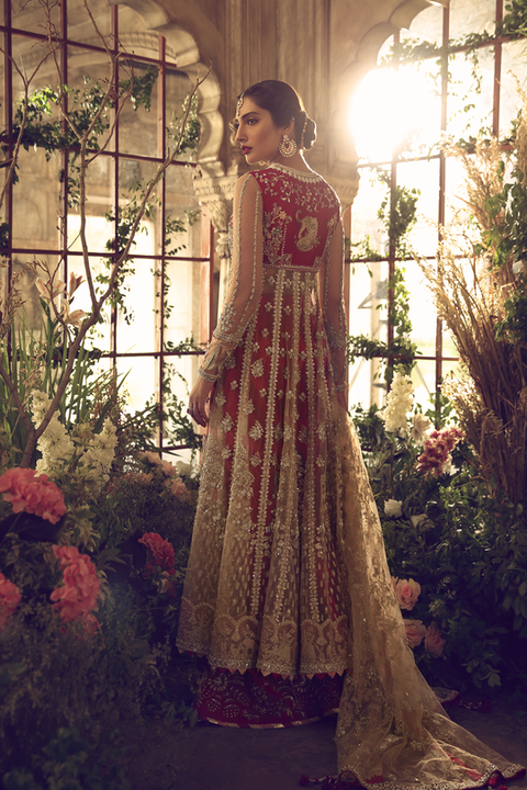 Pakistani Wedding Dress Red Pishwas Style