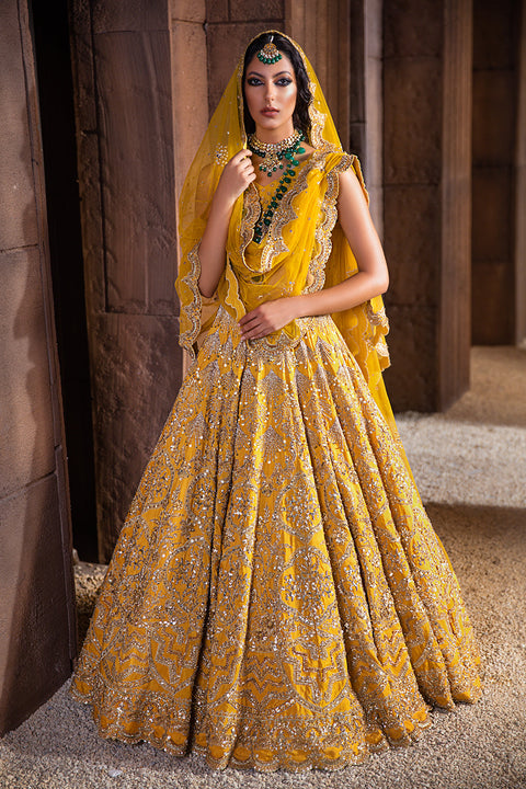 Pakistani Bridal Yellow Mehndi Dress