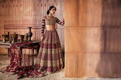 Bridal  Dress Red Maroon Color