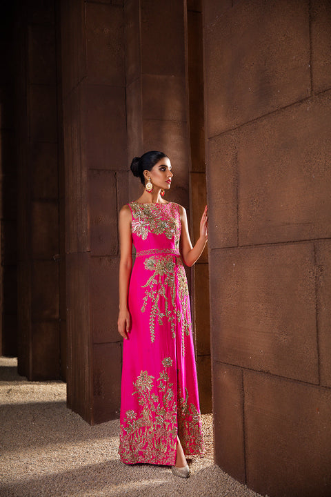 Wedding Pakistani Party Wear In Pink Color