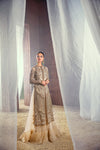 champagne color pakistani dress Champagne Gold Heavily Embellished Bridal Gharara Set | Handcrafted Formal Wedding Wear