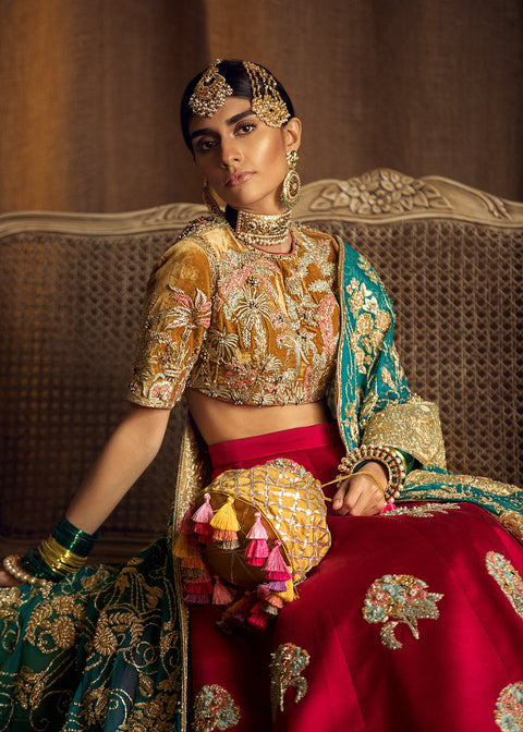 Pakistani Bridal Wedding Dress Red Lehenga