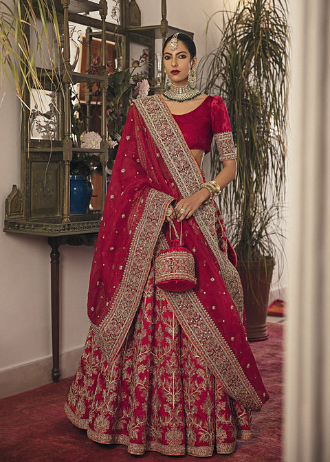 Bridal Pakistani Red Lehnga Choli Dress (Amar)