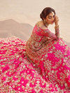 Golden And Pink Pishwas Pakistani Bridal Dress