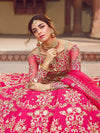 Golden And Pink Pishwas Pakistani Bridal Dress