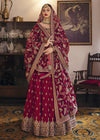 Bridal Pakistani Wedding maroon Lehnga Choli Dress (Zeb)
