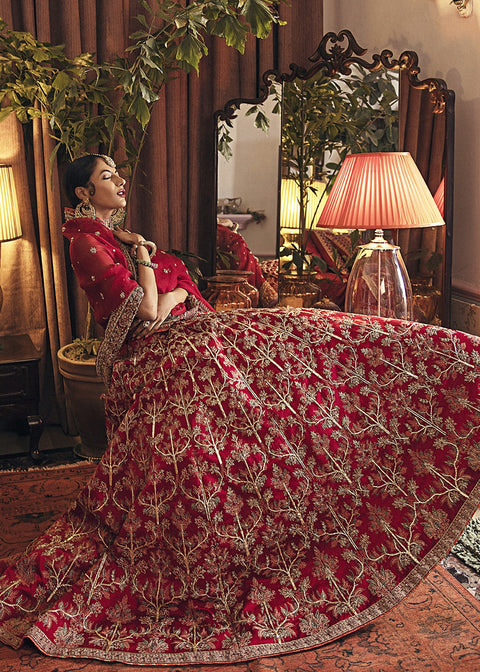 Bridal Pakistani Red Lehnga 