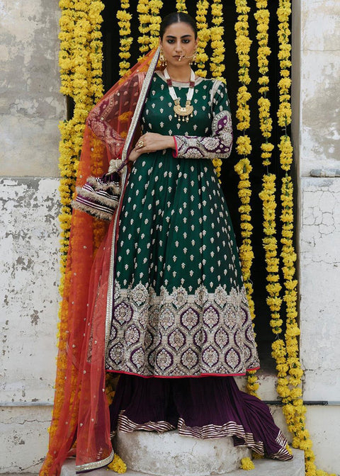 Green Gown Style Pakistani Wedding Dress