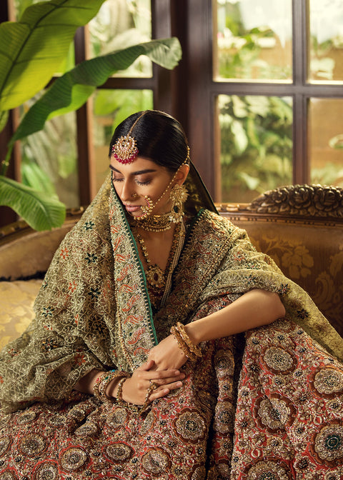 Pakistani Designer Bridal Dress In Lehnga Choli Style
