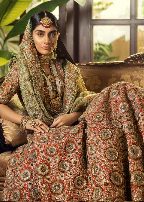 Pakistani Designer Bridal Dress In Lehnga Choli Style