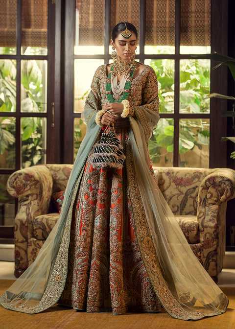 Bridal Pakistani Wedding Orange dress