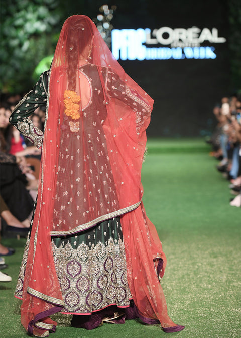 Green Gown Style Pakistani Wedding Dress