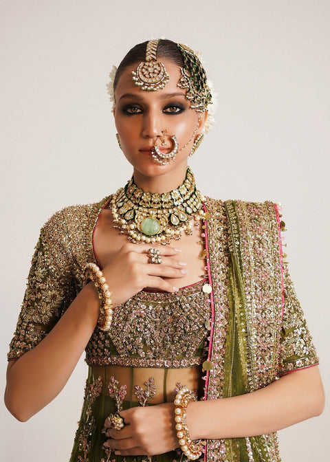 Pakistani Bridal Dress In Pishwas Lehnga Style