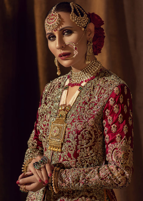 red gown of bridal
