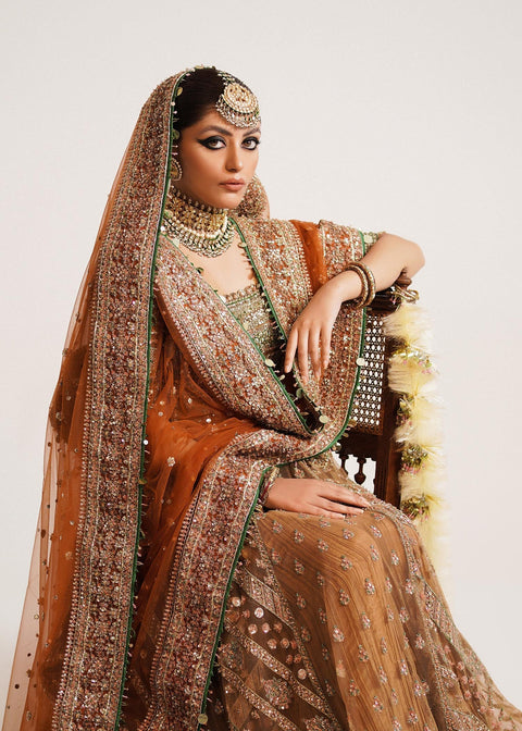 pakistani orange lehenga for bridal