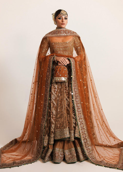 Orange Lehnga Pishwas style 