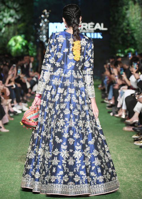 Blue Frock And Red Dupatta