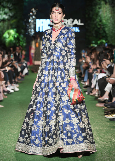 Pakistani Bridal Mehndi Dress Blue 