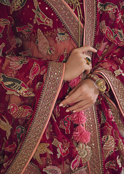 Bridal Pakistani Wedding maroon Lehnga 