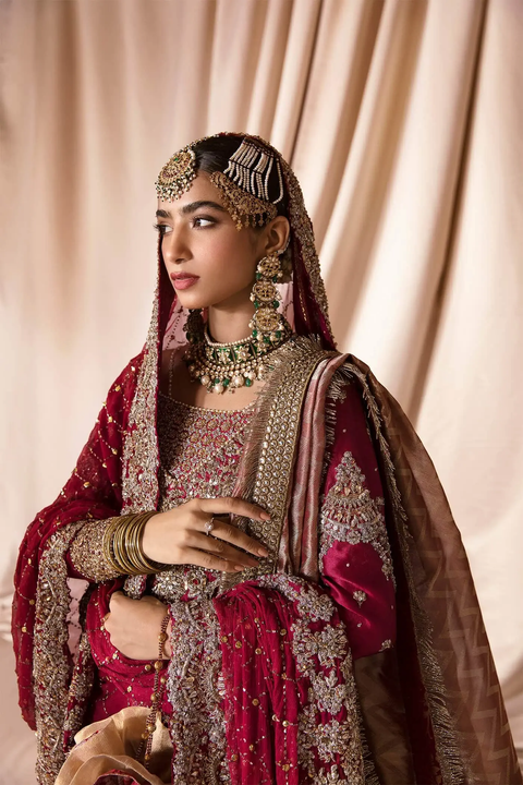 Red Pakistani Wedding Gharara (ASRAR E MOHABBAT)
