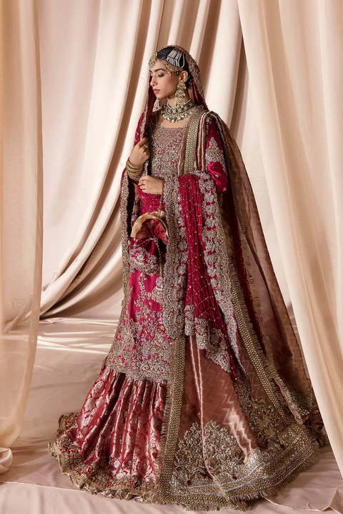 Red Pakistani Wedding Gharara (ASRAR E MOHABBAT)