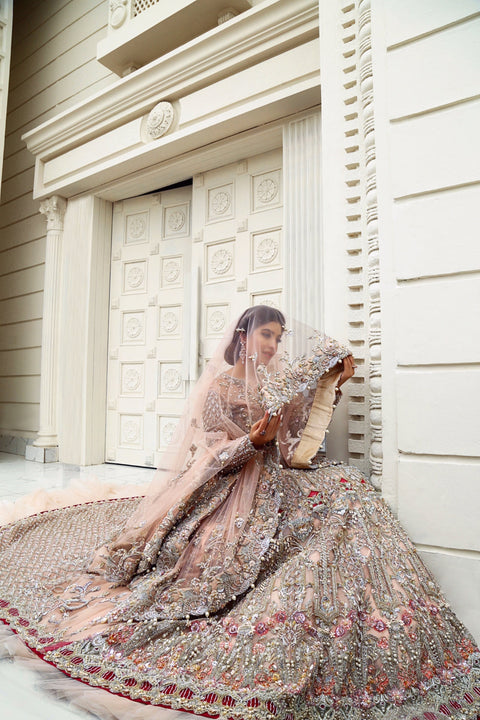 Pakistani Bridal Pink Lehnga Choli Dress