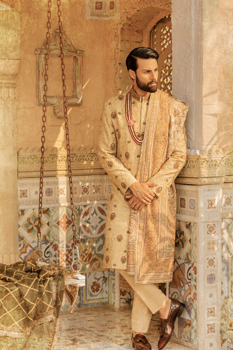 Pakistani Sherwani Shawl Dress for Groom Dresses