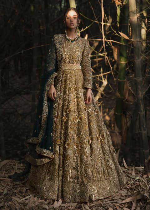 Pakistani Golden Bridal Dress 