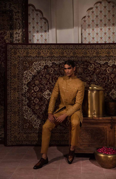 Pakistani Classic Men Sherwani and Trouser Groom Dress