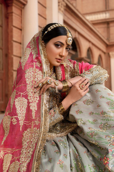 Traditional Raw Silk Gharara Kameez Pakistan Bridal Dress
