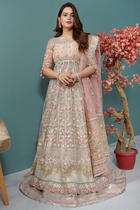 Pakistani Wedding Dress In Lehenga Frock Style