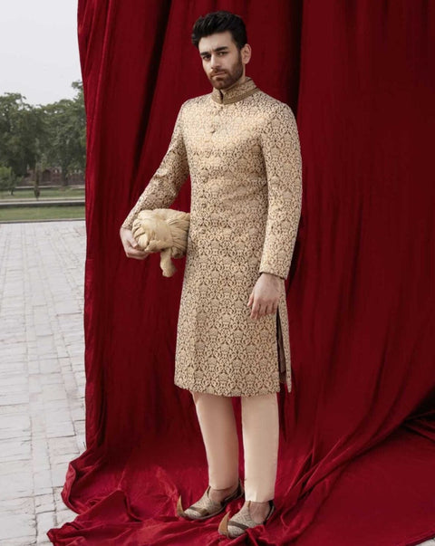 Pakistani Men Sherwani Shawl Dress for Groom