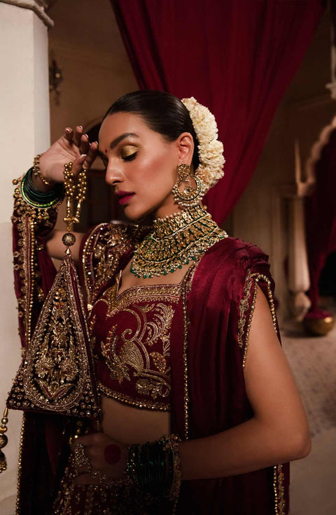 Deep Red Lehenga Choli Dupatta