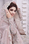 Pakistani Bridal Dress In Grey Lehnga Choli with net duppatta
